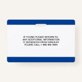 Personalisierte ADA Card Service Dog Foto ID Ausweis (Rückseite)