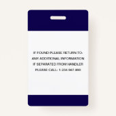 Personalisierte ADA Card Service Dog Foto ID Ausweis (Rückseite)