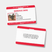 Personalisierte ADA Card Service Dog Foto ID Ausweis (Vorder- & Rückseite)