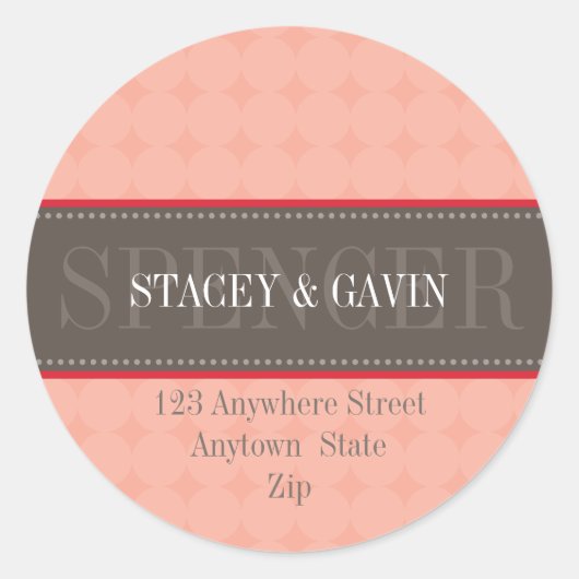 PERSONALISIERTE ADDRESS ETIKETTEN :: dekorativeban Runder Aufkleber (Vorderseite)