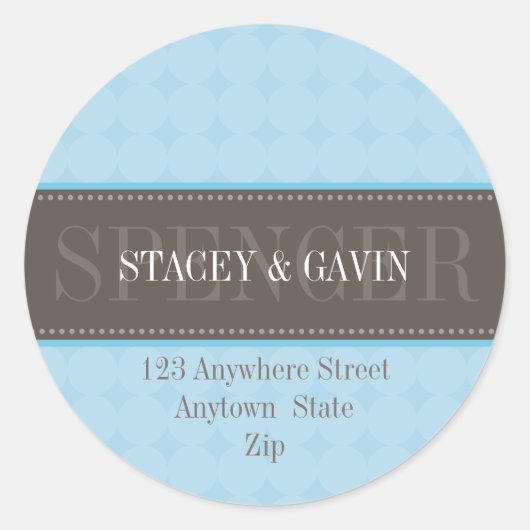 PERSONALISIERTE ADDRESS ETIKETTIERUNG: dekorativeb Runder Aufkleber (Vorderseite)