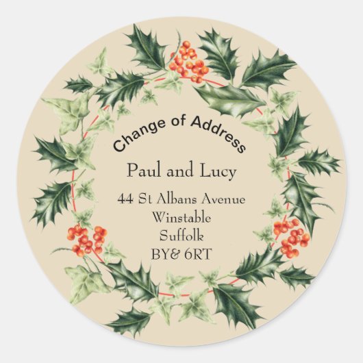 Personalisierte Adressänderung Runder Aufkleber (Vorderseite)