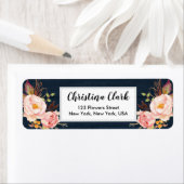 Personalisierte Adresse der Holzpony Floral Navy (Insitu)