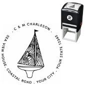 Personalisierte Adresse des Segelbootes Permastempel