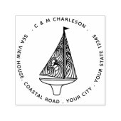 Personalisierte Adresse des Segelbootes Permastempel (Design)