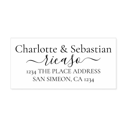 Personalisierte Adresse: Eleganter Scroll Text Gummistempel (Prägung)
