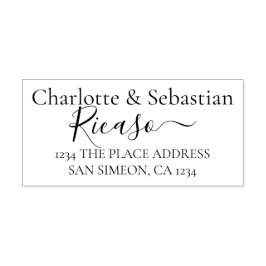 Personalisierte Adresse: Eleganter Scroll Text Gummistempel