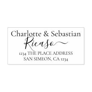 Personalisierte Adresse: Eleganter Scroll Text Gummistempel