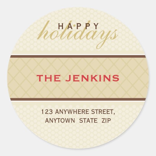 PERSONALISIERTE ADRESSE ETIKETT: Süße 5 Runder Aufkleber (Vorderseite)