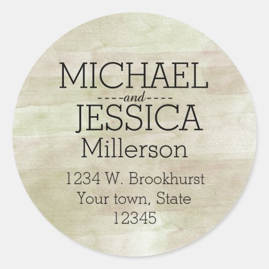 Personalisierte Adresse für goldgrünes Wasser Runder Aufkleber (Vorderseite)