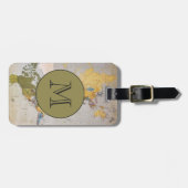 Personalisierte Adresse für mit Monogramm Reisen a Gepäckanhänger (Vorderseite horizontal)