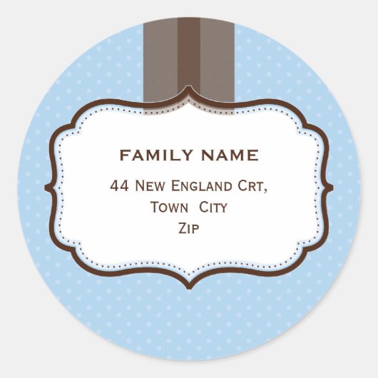 PERSONALISIERTE ADRESSE-SIEGEL: Glanz 9 Runder Aufkleber (Vorderseite)