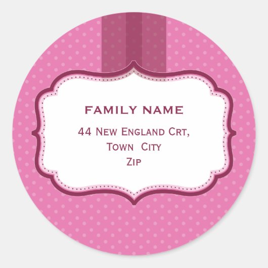 PERSONALISIERTE ADRESSE-SIEGEL: Lüster 2 Runder Aufkleber (Vorderseite)