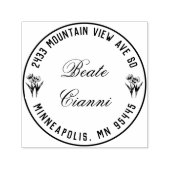 Personalisierte Adresse Stempel mit Tulpen (Design)