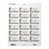 Personalisierte Adresse Wasserfarbe Grüner Wald Adressaufkleber (Vorne)