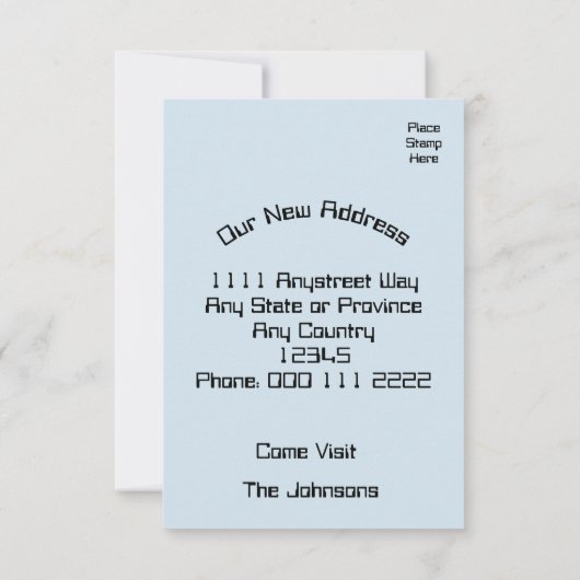 Personalisierte Adressenänderung und lustige Beweg Ankündigung (Rückseite)