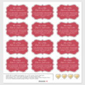 Personalisierte Adresslisten Rot Aufkleber (Blatt)