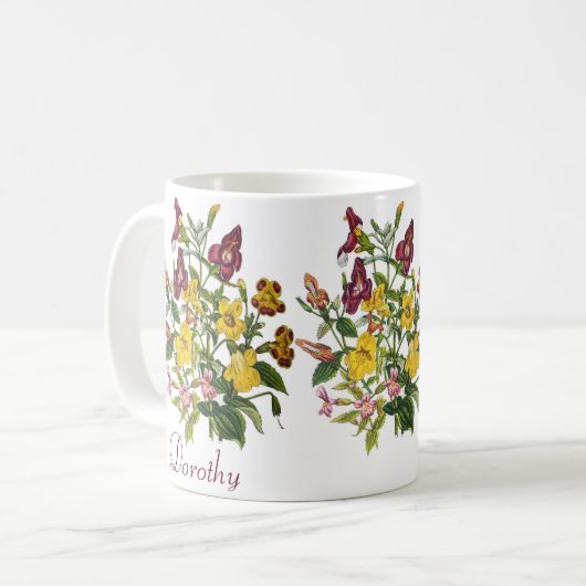Personalisierte Affen-Blume Kaffeetasse (Vorderseite Links)