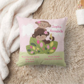 Personalisierte "Affen-Girl-Schwestern" Keepake-Pi Kissen (Decke)