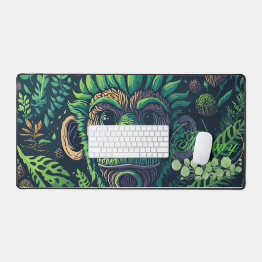 Personalisierte Affen-Schreibmatte Schreibtischunterlage (Tastatur & Maus)