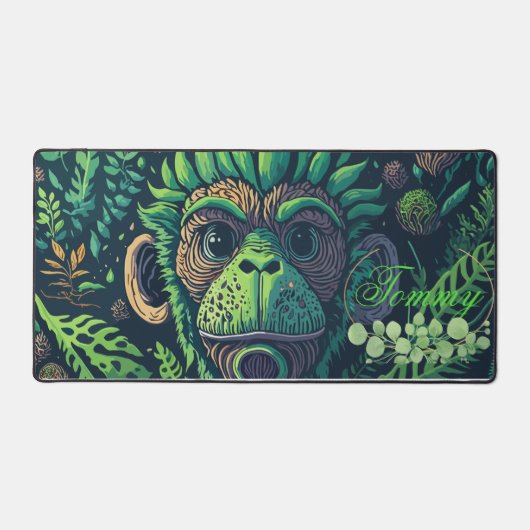 Personalisierte Affen-Schreibmatte Schreibtischunterlage (Vorderseite)