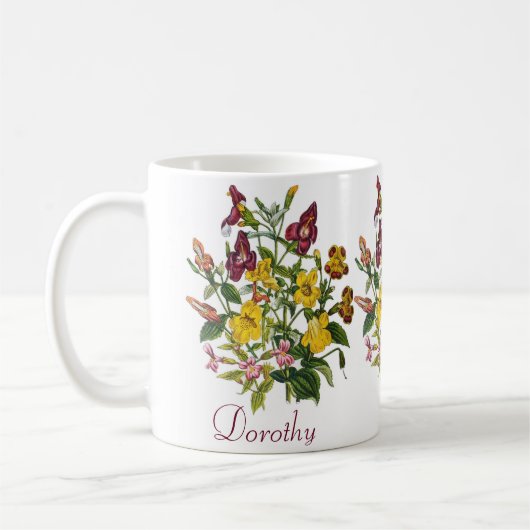 Personalisierte Affenblumen Kaffeetasse (Links)