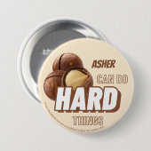 Personalisierte Affirmation Brown tut harte Dinge Button (Vorne & Hinten)
