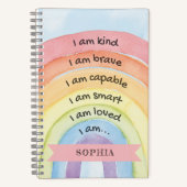 Personalisierte Affirmation Rainbow Notizblock (Vorderseite)