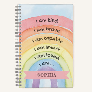 Personalisierte Affirmation Rainbow Notizblock