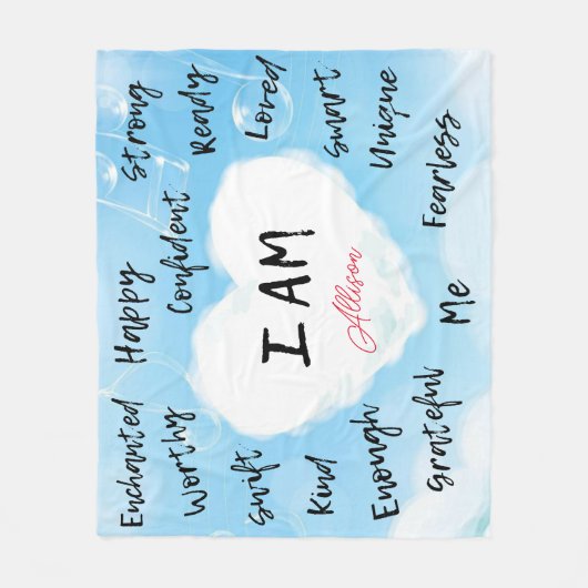 Personalisierte Affirmations Blanket Fleecedecke (Vorderseite)
