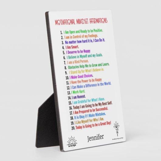 Personalisierte Affirmations Plaque Fotoplatte (Seite)