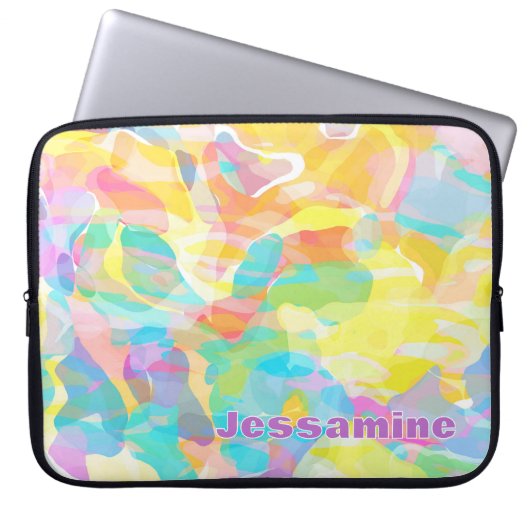 Personalisierte affodische Gelbe Pastel Abstrakt Laptopschutzhülle (Vorderseite)