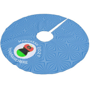 Personalisierte afrikanische Diaspora-Engel-Hanukk Polyester Weihnachtsbaumdecke