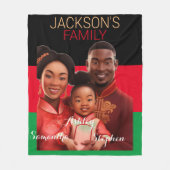 Personalisierte afrikanische Familie, schwarze Ges Fleecedecke (Vorderseite)