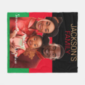 Personalisierte afrikanische Familie, schwarze Ges Fleecedecke (Vorderseite (Horizontal))