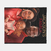 Personalisierte afrikanische Familie, schwarze Ges Fleecedecke (Vorderseite (Horizontal))