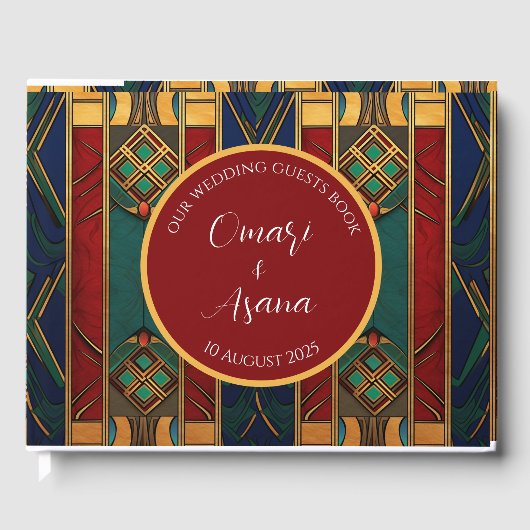 Personalisierte afrikanische Hochzeitsgäste buchen Gästebuch (Vorderseite)