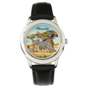 Personalisierte afrikanische Tiere Armbanduhr