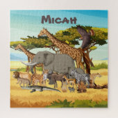 Personalisierte afrikanische Tiere Puzzle (Vertikal)