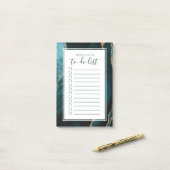 Personalisierte Agate Geode Aquamarines blaues Gol Post-it Klebezettel (Auf Schreibtisch)