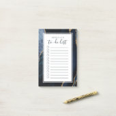 Personalisierte Agate Geode Blue Gold to Do List Post-it Klebezettel (Auf Schreibtisch)