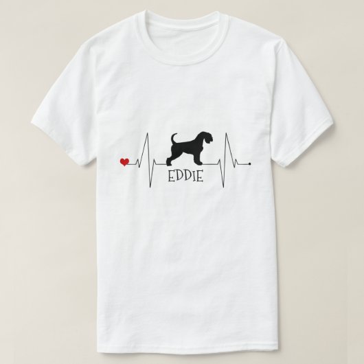 Personalisierte Airedale Liebe Mein Hund Herzschla T-Shirt (Design vorne)
