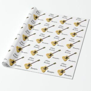 Personalisierte Akustikgitarre zum Geburtstag Geschenkpapier
