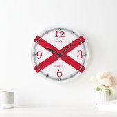 Personalisierte Alabama-Staatsflagge Große Wanduhr (Zuhause)