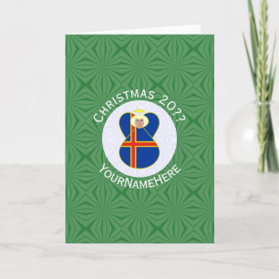 Personalisierte Aland-Inseln Engel Weihnachtsflagg Karte