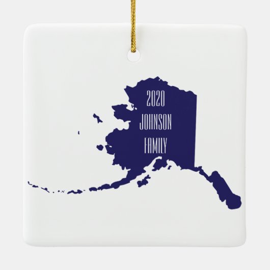 Personalisierte Alaska-Ornament Keramikornament (Rückseite)