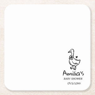Personalisierte Alberne Gans Baby Shower Baby Show Rechteckiger Pappuntersetzer