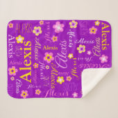 Personalisierte Alexis-Blume und Namenstext Sherpadecke (Vorderseite (Horizontal))