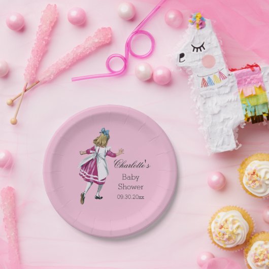 Personalisierte Alice im Wunderland-Baby-Dusche Pappteller (Party)