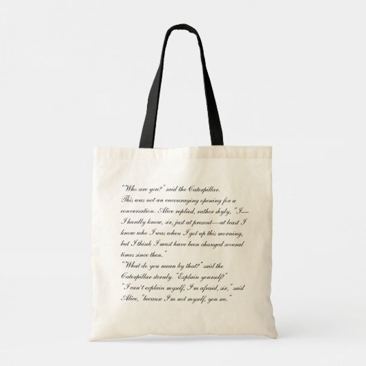 Personalisierte Alice & Raupe Wonderland Tasche (Rückseite)